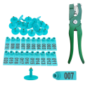 Etichette auricolari per animali da allevamento e pistola per applicazione Etichette auricolari 100 pz 001 - 100 3