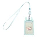 Etiqueta para cartão com orelhas de coelho Estojo para cartão com janela transparente Retrátil e cordão para o pescoço Para a escola 4