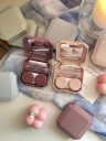 Étui à lentilles de contact avec miroir et accessoires taille 5,9 x 5,9 x 2 cm étui en plastique coloré pour le voyage 6