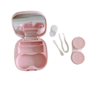 Étui à lentilles de contact avec miroir et accessoires taille 7 x 7 x 2,5 cm étui en plastique coloré pastel pour le voyage 1