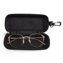 Étui à lunettes noir rigide 16,7 x 6 x 4,2 cm Étui de voyage avec sangle Étui de protection à fermeture éclair en EVA pour lunettes de soleil 3