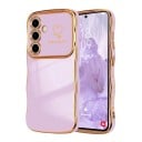 Étui avec bords ondulés dorés pour Samsung Galaxy A16 Cœurs sur le côté Résistant Protection de l'appareil photo 3,5 mm et de l'écran 1,5 6