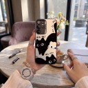 Étui avec des chats pour Samsung Galaxy A55 5G Résistant et ultra fin Arrière mat gris avec des chats noirs Bords noirs Protecteur d'objectif 2