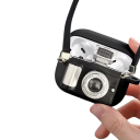 Étui de protection compatible pour AirPods 4 avec sangle et design 3D d'appareil photo, coque en silicone souple pour écouteurs AirPods 4 avec caméra 3