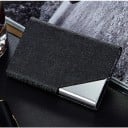 Étui de voyage pour documents et cartes en cuir PU Dimensions compactes 9,6 x 6,5 cm Surface à texture fine Coin argenté brillant À glisser 1