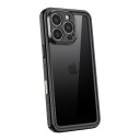 Étui étanche et résistant aux chocs pour iPhone 11 avec protection IP68, dos transparent, cadre noir, bords rainurés et dragonne 4