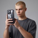 Étui étanche pour iPhone 15 Plus avec protection IP68, résistant aux chocs et transparent avec cadre noir, bords striés et sangle de poignet 8