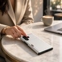 Etui na Samsung Galaxy S25 z uchwytem na karty Przesuwany slot na kartę Dwuwarstwowa osłona z PC i TPU Na telefon 12