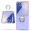 Etui na Samsung Galaxy Z Flip 5 Ochronne plastikowe etui Złożony pierścień na palec Obudowa z dwóch części Na składany telefon 19