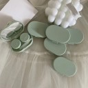 Etui na soczewki kontaktowe z lusterkiem kompaktowe plastikowe kolorowe etui z pojemnikami L R pęsetą i aplikatorem do podróży 6