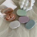 Etui na soczewki kontaktowe z lusterkiem kompaktowe plastikowe kolorowe etui z pojemnikami L R pęsetą i aplikatorem do podróży 3