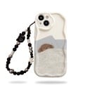 Etui na telefon z psem Samsung Galaxy A26 5G Koralikowy łańcuszek na nadgarstek Odporne Ochrona rogów i aparatu Kremowy Piesek w pościeli Na co dzień 1