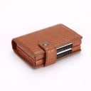 Etui podróżne na dokumenty z dwiema aluminiowymi skrytkami Etui z PU skóry z zapięciem na zatrzask Wymiary 10,4 x 7,7 x 3 cm 6