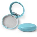 Étui pour aligneurs et prothèses dentaires avec miroir 9 x 9 x 2 cm plastique bleu avec intérieur coloré pour le rangement des aligneurs 3