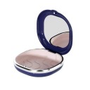 Étui pour appareils orthodontiques avec miroir 8,5 x 8 x 4,4 cm en plastique ABS bleu avec bande colorée pour le rangement des aligneurs et prothèses dentaires 2