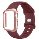 Étui pour montre PC + bracelet en silicone pour Apple Watch 38 mm Ensemble de protection super résistant avec étui rigide et bracelet 16