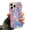 Étui pour Samsung Galaxy S24+ avec dégradé scintillant Coque arrière brillante Matériau Polycarbonate et TPU Polyuréthane thermoplastique Étui 9