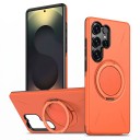 Étui pour Samsung Galaxy S25+ Support circulaire pivotant à 360 degrés Pour chargement sans fil Fibre de carbone Polycarbonate et TPU Étui de téléphone 1