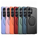 Étui Samsung Galaxy S26 Support intégré avec rotation à 360 degrés Support de chargement sans fil Carbone Polycarbonate et TPU Étui de protection 16