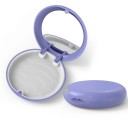 Etui til bøjler og tandproteser med spejl 9 x 9 x 2 cm plast lilla med farvet inderside til opbevaring af aligners 2