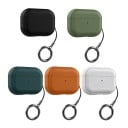Étui unique en cuir de lychee pour Apple AirPods Pro 2 avec mousqueton, protection contre la poussière et les rayures, prend en charge 15