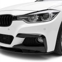 Etupuskuri splitter canards – sumuvalojen suojat L+P 49 cm, ABS muovi, kiiltävä musta, BMW F30 F31 F35 M Sport 2012–2019 2