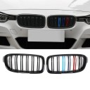 Etusäle BMW 3 F30 F31 F35 2011–2018 Musta kiiltävä säleikkösarja värillisillä säleillä urheilullinen ilme 2