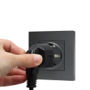 EU 220V 16A AC Wall Socket Single Socket with Earthing Fireproof Plastic 83×83 mm Residential Universal Use 2