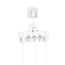 EU-adapter med 5 stikkontakter, USB A + USB C, forlængerkabel 16A 3840W, hurtigopladning, individuelle kontakter, overbelastningsbeskyttelse 5