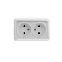 EU-adapter udendørs stikkontakt 2× AC-stik med jordforbindelse 220V 16A Flammesikker plastik Stikkontakt til bolig Universel brug 3
