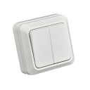 EU Plug Adapter Double Wall Switch White EU Switch On-Off Non-Flammable Plastic Panel Switch Household 4