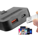 EU Plug Adapter Type E/F 250V 10A 2-Pin with USB-A and USB-C and 2x Universal Socket Rotating Travel Charger 7