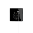 EU-stikkontakt med USB C- og USB A-porte Blå LED-indikator 16A-adapter Vægstikkontakt 5V 2100mA Universal EU AC-stik 86x86 mm 3
