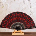 Éventail avec motif de plumes de paon 4