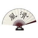 Éventail chinois pliant en soie et bambou Peinture et calligraphie Déplié 60 x 33 cm Plié 33 x 3 cm Pour se rafraîchir et comme décoration 6