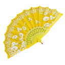 Éventail chinois traditionnel 42,5 x 23 cm Éventail décoratif en plastique et tissu Accessoire élégant Style oriental Décoration intérieure Pièce de collection 7