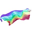 Éventail de danse avec tissu satiné long de 150 cm effet soie coloré pour danse orientale, spectacles et chorégraphies scéniques 2