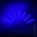 Éventail lumineux pliable Noir avec LED Alimenté par batterie 12 V 23A Sans batterie Pour les fêtes festivals et spectacles 6