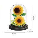 Exclusief model zonnebloemen 85 x 85 x 106 mm 250 stuks Micro bouwset in bloempot in transparante doos Creatieve decoratie en cadeau voor kinderen en volwassenen 2