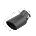 Exhaust Tip 13.3 cm Curved Inlet 6.3 cm Outlet 8.2 cm Universal Stainless Steel Cover for Cars with Double Screw Fixing 2