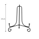 Exhibition Metal Stand 25 cm Black Iron Holder for Decorative Plate Book Photograph Picture Presentation Stand for Collectible Decorations 2