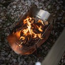 Εξωτερική φορητή αναδιπλούμενη ψησταριά κήπου από ανοξείδωτο χάλυβα 41,5x26,5x27,5 εκ. Εστία με σχάρα Θήκη αποθήκευσης Κατασκήνωση Πικνίκ Ψήσιμο 4