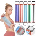 Expansores de pecho y brazos coloridos con 5 bandas elásticas para entrenamiento de cuerpo completo en casa 2