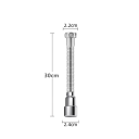 Extensie din oțel inoxidabil pentru robinet cu furtun flexibil 30 × 2,2 × 2,4 cm duză rotativă 360° cu perlator adaptor universal pentru chiuveta 3