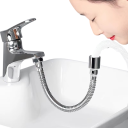 Extensie din oțel inoxidabil pentru robinet cu furtun flexibil 30 × 2,2 × 2,4 cm duză rotativă 360° cu perlator adaptor universal pentru chiuveta 9