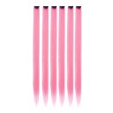 Extensión de cabello sintético Clip-in Cabello lacio 55 cm Mechas para fiesta para resaltar el peinado Tratamiento térmico a bajas temperaturas Juego de 6 piezas 10