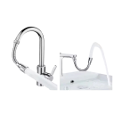 Extensor de torneira com mangueira flexível de 13 cm e bico rotativo a 360° perlador em aço inoxidável universal para lava-louças 9