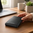 Externí HDD 12 x 8 x 1,4 cm s kapacitou 1 TB a rozhraním USB 3.0 v černé barvě pro zálohy z PC i notebooku a hry na PS4 i PS5 a Xbox 5