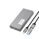 Externí pevný disk USB 3.2 M-Key M.2 Kovové tělo s chladicími žebry Kabel 2 v 1 USB-C a USB-A 30 cm Přenosné úložiště k notebooku i PC 2