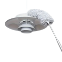 Extra dlouhá teleskopická prachovka 42–280 cm Šedý omyvatelný kartáč s ohebnou hlavou 40×16 cm Opakovaně použitelný čistič pro stropy, nábytek a auto 6